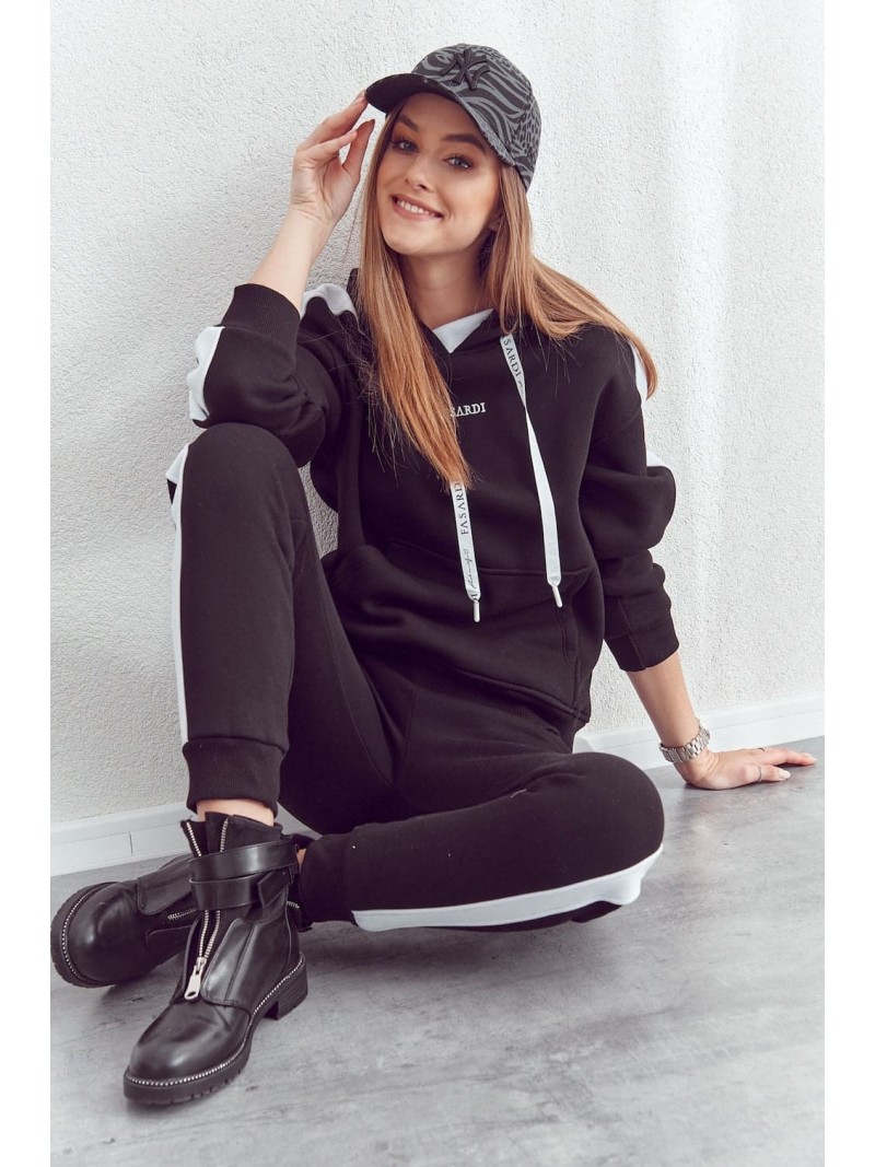 Insulated tracksuit set, pants + sweatshirt, black FI690 - Online store - Boutique